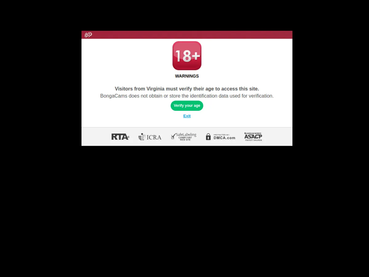 BongaCams homepage screenshot
